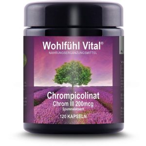 Chrom Picolinat, Chrom III 200mcg, 120 Kapseln, von Wohlfühl Vital