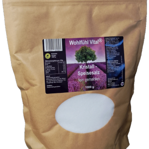 Himalaya-Speisesalz fein, 1 kg, von Wohlfühl Vital